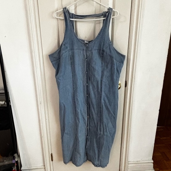 plus size denim dress vintage 90s - Picture 1 of 7